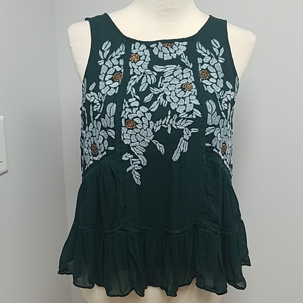 Floreat Anthropologie Roselle tank embroidered XS